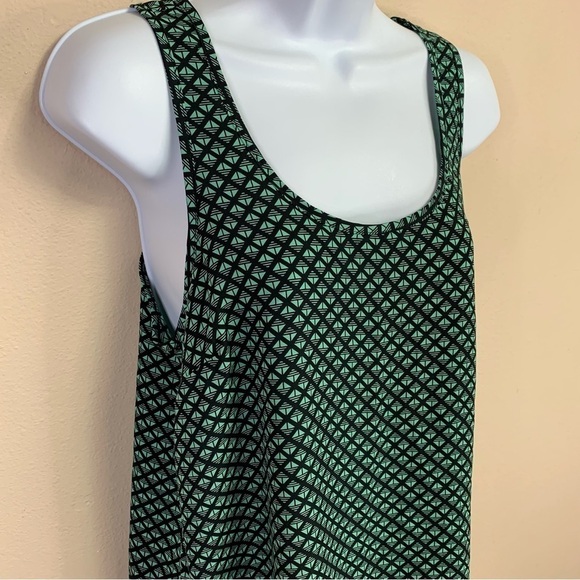 XS Pleione Black Teal Geometric Print Blouse Sleeveless Extra Small 0 2 Tribal - Picture 4 of 9